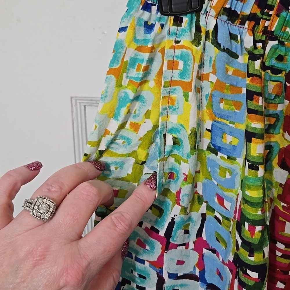Jams WORLD ROAD Trip Pattern Color Boho Geometric Women Small Wide Leg Pantsππ - Picture 3 of 6